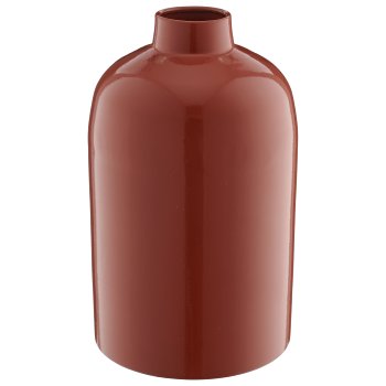 Metal bottle vase LOOK LIKE STONEWARE, handmade, 15x15x25cm, terracotta