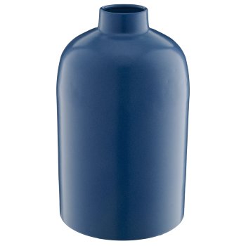 Metall Flaschenvase LOOK LIKE STONEWARE, handmade, 15x15x25cm, blau