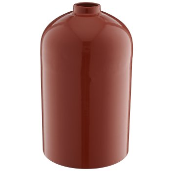Metal bottle vase LOOK LIKE STONEWARE, handmade, 19x19x33cm, terracotta