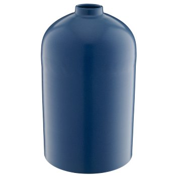 Metall Flaschenvase LOOK LIKE STONEWARE, handmade, 19x19x33cm, blau
