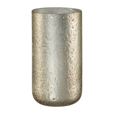 Glass Lantern Cylinder Silver Shadow, 19x10cm, Matt Silver