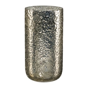 Glass Lantern Cylinder Silver Shadow, 25x12,5cm, Silver