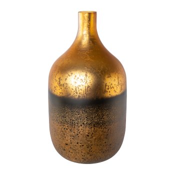 Glass Bottle Vase Earth, 13x24 cm, Gold