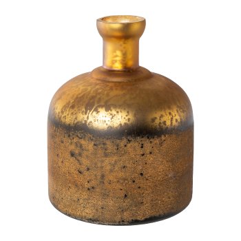 Glas Vase EARTH, 12x16cm, gold