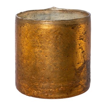 Glass lantern cylinder ROCCA, 13x13x13cm, mustard