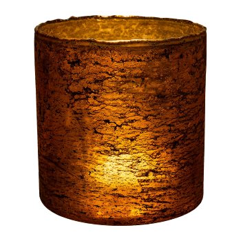 Glass lantern cylinder ROCCA, 15x15x15cm, orange