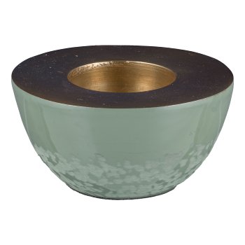 Aluminium tealight, round, ELEGANZA 9x9x5cm, cloud blue