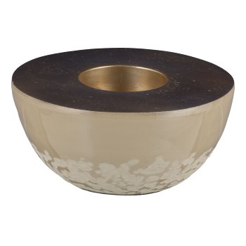 Aluminium Teelicht, rund, ELEGANZA 11x11x5cm, Weizen