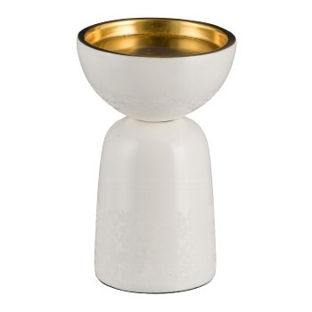 Aluminium candle holder, pillar, ELEGANZA 11x11x18cm, vanilla