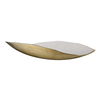 Aluminium Schale, twisted, ELEGANZA 65x20x11cm, Vanille