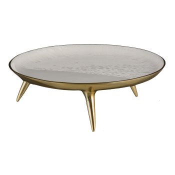 Aluminium plate on foot, presenter, ELEGANZA 30x30x9cm, vanilla