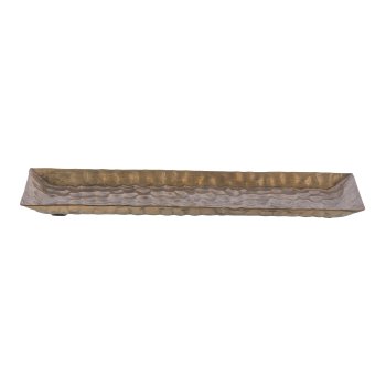 Aluminium Schale, rechteckig, HAMMERED EARTH 40x17x2cm, Gold
