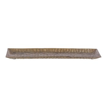 Aluminium Schale, rechteckig, HAMMERED EARTH 50x18x2cm, Gold
