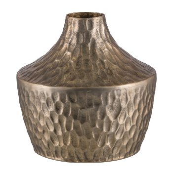 Aluminium vase, HAMMERED EARTH 24x24x25cm, gold