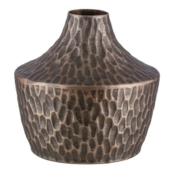 Aluminium Vase, HAMMERED EARTH 24x24x25cm, Kupfer