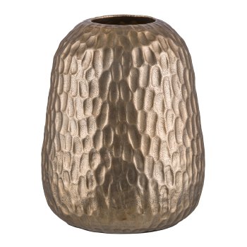 Aluminium Vase, Orb, HAMMERED EARTH 23x23x28cm, Gold