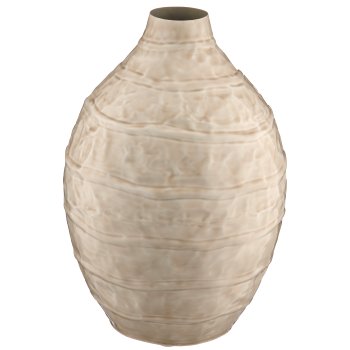Metal vase WAVE, enamel finish, 23x23x35cm, light grey
