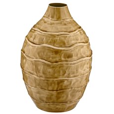Metallvase WAVE, Enamel Finish, 23x23x35cm, khaki