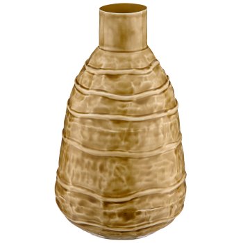 Metallvase WAVE, Enamel Finish, 21x21x37cm, khaki