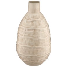 Metallvase WAVE, Enamel Finish, 23x23x43cm, hellgrau