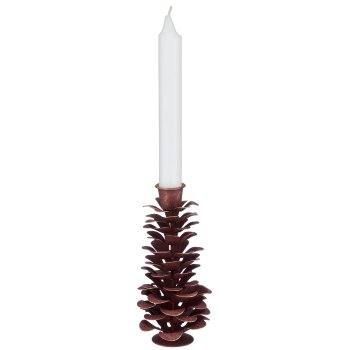 Metall Kerzenhalter Zapfenform, 8x8x14cm, aubergine