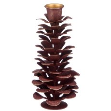 Metall Kerzenhalter Zapfenform, 8x8x14cm, aubergine