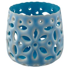 Metallwindlicht, 7,5x7,5x7,5cm, hellblau