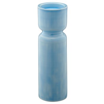 Metal candle holder, 8x8x24cm, light blue
