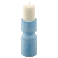 Metallkerzenhalter, 10,5x10,5x25cm, hellblau