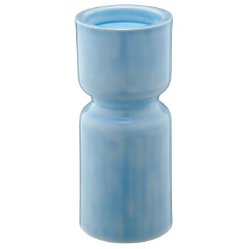 Metallkerzenhalter, 10,5x10,5x25cm, hellblau