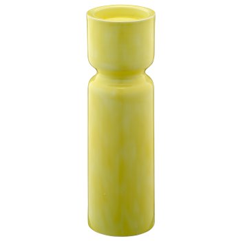 Metal candle holder, 10.5x10.5x35cm, light yellow