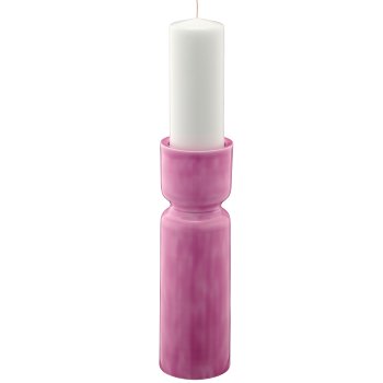 Metal candle holder, 10.5x10.5x35cm, dusty lilac