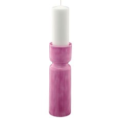 Metal candle holder, 10.5x10.5x35cm, dusty lilac