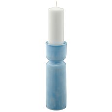 Metal candle holder, 10.5x10.5x35cm, light blue