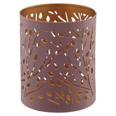 Metal lantern, set of 3, 8x8x10/10x10x15/13x13x20cm, mauve