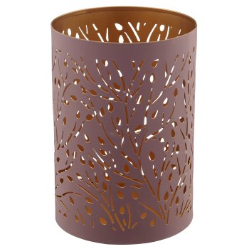 Metal lantern, set of 3, 8x8x10/10x10x15/13x13x20cm, mauve