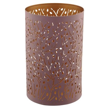 Metal lantern, set of 3, 8x8x10/10x10x15/13x13x20cm, mauve