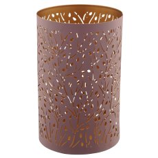 Metal lantern, set of 3, 8x8x10/10x10x15/13x13x20cm, mauve