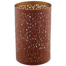 Metallwindlicht, 3er Set, 8x8x10/10x10x15/13x13x20cm, amber