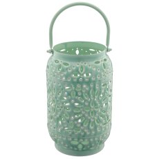 Metalllaterne mit Henkel, 2er Set, 18,5x18,5x30/25x25x38cm, mint
