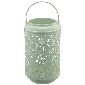 Metalllaterne mit Henkel, 2er Set, 15x15x26/20x20x37cm, jade