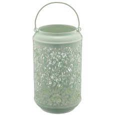 Metalllaterne mit Henkel, 2er Set, 15x15x26/20x20x37cm, jade