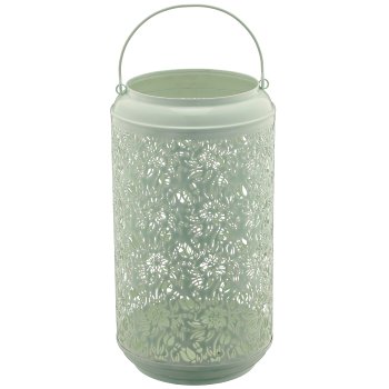 Metalllaterne mit Henkel, 2er Set, 15x15x26/20x20x37cm, jade