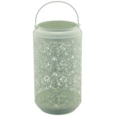 Metalllaterne mit Henkel, 2er Set, 15x15x26/20x20x37cm, jade