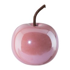 Ceramic Decoration Apple Pearl Efct, 8x6.5cm, Pink