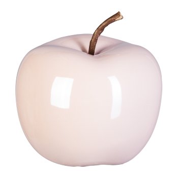 Ceramic Decoration Apple PEARL EFCT, 12x9.5cm, pale pink