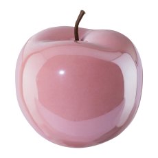 Ceramic Decoration Apple Pearl Efct, 12x9.5cm, Pink