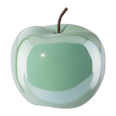 Ceramic Decoration Apple Pearl Efct, 12x9.5cm, Light Green