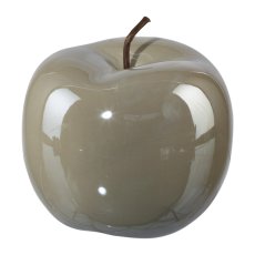 Ceramic Decoration Apple Pearl Efct, 12x9.5cm, Grey