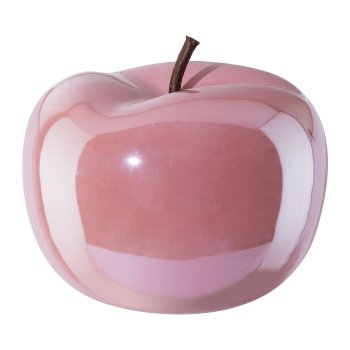 Ceramic Decoration Apple Pearl Efct, 22x18cm, Pink